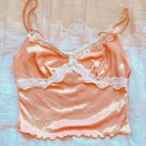 Pink coquette lace top
